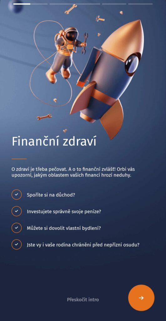 Aplikace Orbi - WisePorter pomáhá vyhodnocovat podmínky finančního poradenství 